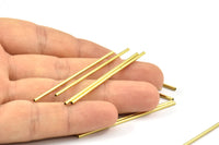 50mm Brass Tubes - 50 Raw Brass Tube Beads, Necklace Tubes, Minimalist Findings, Bracelet Crafts (1.5x50mm) BS 1786