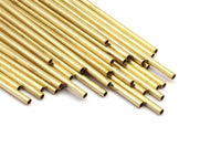 1.5mm Brass Tubes, Customize Size -50 Raw Brass Plain Tube Beads - 40mm-50mm-60mm-70mm-80mm-90mm-100mm