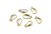 Brass Ear Hooks, 12 Raw Brass Earring Wires, Earring Hooks (15x3mm) BS 2368