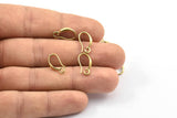 Brass Ear Hooks, 12 Raw Brass Earring Wires, Earring Hooks (15x3mm) BS 2368