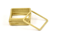 Square Brass Charm, 12 Raw Brass Square Connectors,Square Findings (30x2x1mm) BS 2307