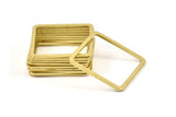 Square Brass Charm, 12 Raw Brass Square Connectors,Square Findings (30x2x1mm) BS 2307