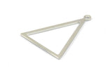 Silver Blank Triangles, 6 Silver Tone Triangles with 1 Loop (34x27x1mm) BS 2408