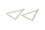 Silver Blank Triangles, 6 Silver Tone Triangles with 1 Loop (34x27x1mm) BS 2408
