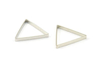 Silver Triangle Charm, 24 Silver Tone Triangle Ring Charms (25x0.6x2.5mm) BS 2404