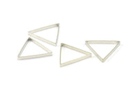 Silver Triangle Charm, 24 Silver Tone Triangle Ring Charms (25x0.6x2.5mm) BS 2404