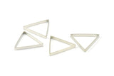 Silver Triangle Charm, 24 Silver Tone Triangle Ring Charms (25x0.6x2.5mm) BS 2404