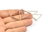 Silver Triangle Charm, 24 Silver Tone Triangle Ring Charms (25x0.6x2.5mm) BS 2404