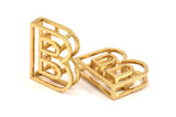 Gold B Letter, 2 Gold Plated B Letter, Initials, Uppercase, Letter Initial Pendant for Personalised Necklaces