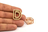 Rose Gold D Letter, 2 Rose Gold Plated D Letter, Initials, Uppercase, Letter Initial Pendant for Personalised Necklaces