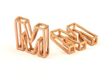 Rose Gold M Letter, 2 Rose Gold Plated M Letter, Initials, Uppercase, Letter Initial Pendant for Personalised Necklaces