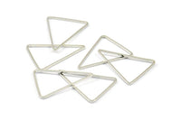 Silver Triangle Charm, 24 Silver Tone Triangle Ring Charms (26x19mm) BS 2402