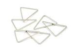 Silver Triangle Charm, 24 Silver Tone Triangle Ring Charms (26x19mm) BS 2402