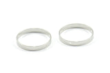 Silver Circle Connector, 6 Silver Tone Circle Connectors With 1 Hole (30x4mm) BS 2423
