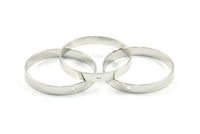 Silver Circle Connector, 6 Silver Tone Circle Connectors With 1 Hole (30x4mm) BS 2423