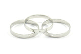 Silver Circle Connector, 6 Silver Tone Circle Connectors With 1 Hole (30x4mm) BS 2423