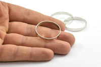 Silver Circle Connector, 6 Silver Tone Circle Connectors With 1 Hole (30x4mm) BS 2423