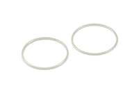 Silver Circle Connector, 25 Silver Tone Circle Connectors, Rings, Findings (25x0.80mm) BS 2415 D0390