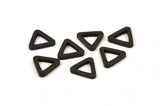 Black Triangle Charm - 12 Oxidized Brass Triangle Charms (14x2mm) D0018 S526