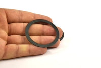 Black Circle Connectors - 4 Oxidized Brass Black Circle Connectors (51x0.70mm) D0516 S529