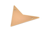 Rose Gold Triangle Pendant, 2 Rose Gold Plated Triangle Pendant With 2 Holes (33x33x33mm) Brass 045 A0114 Q0266