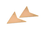 Rose Gold Triangle Pendant, 2 Rose Gold Plated Triangle Pendant With 2 Holes (33x33x33mm) Brass 045 A0114 Q0266