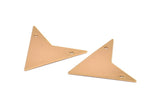 Rose Gold Triangle Pendant, 2 Rose Gold Plated Triangle Pendant With 2 Holes (33x33x33mm) Brass 045 A0114 Q0266
