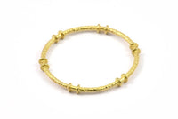 Textured Circle Connectors, 2 Raw Brass Textured Circle Connectors (41x4x2mm) U094