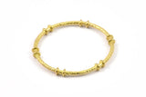 Textured Circle Connectors, 2 Raw Brass Textured Circle Connectors (41x4x2mm) U094
