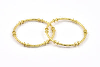 Textured Circle Connectors, 2 Raw Brass Textured Circle Connectors (41x4x2mm) U094