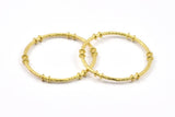 Textured Circle Connectors, 2 Raw Brass Textured Circle Connectors (41x4x2mm) U094