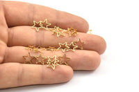 Gold Star Charm, 25 Gold Plated Star Connectors (10mm) Bs 1169 Q0112