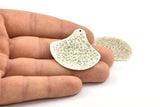 Hammered Bar Pendant, 2 Antique Silver Plated Hammered Geometric Earring Drops with 1 Hole (40x40mm) N0249 H0250