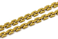 Brass Box Chain, 1M Raw Brass Box Chain (5.50mm) CH007