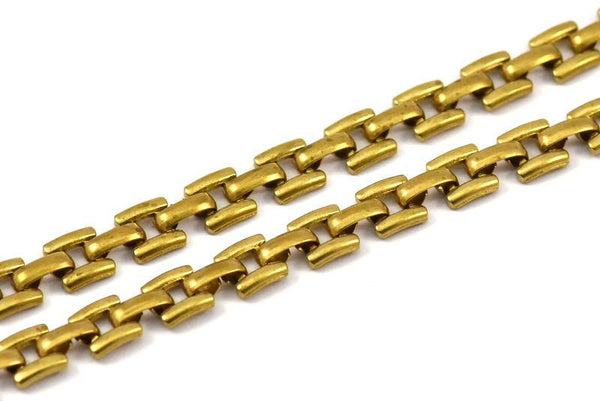 Brass Box Chain, 1M Raw Brass Box Chain (5.50mm) CH007 MB 8-26