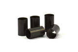 Black Tube Beads - 5 Oxidized Brass Tube Beads (12x20mm) Bs 1474