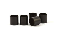 Black Tube Beads - 5 Oxidized Brass Tubes (18x18mm) Bs 1491