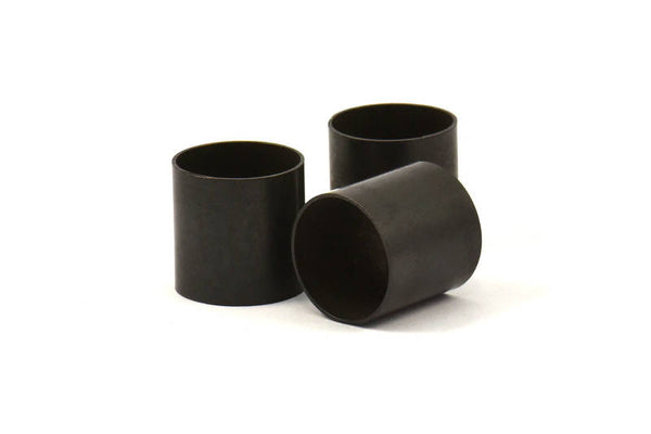 Black Tube Beads - 5 Oxidized Brass Tubes (17x17mm) Bs 1502