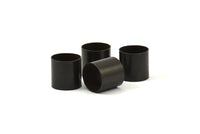 Black Tube Beads - 6 Oxidized Brass Tubes (12x12mm) Bs 1470