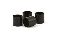 Black Tube Beads - 6 Oxidized Brass Tubes (12x12mm) Bs 1470