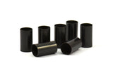 Black Tube Beads - 5 Oxidized Brass Tubes (10x18mm) Bs 1555