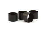 Black Tube Beads - 6 Oxidized Brass Tubes (20x15mm) Bs 1500