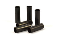 Black Tube Beads - 7 Oxidized Brass Tubes (8x25mm) Bs 1545