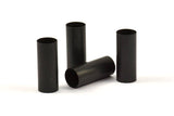 Black Round Tubes, 6 Oxidized Brass Tubes (10x25mm) Bs 1557 S038