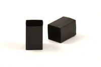 Black Square Tubes, 25 Oxidized Brass Square Tubes  (12x8mm) Bs 1575 S069