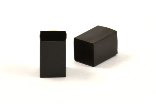 Black Square Tubes, 25 Oxidized Brass Square Tubes  (12x8mm) Bs 1575