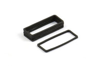 Black Rectangle Connector, 25 Oxidized Brass Black Rectangle Connectors (9x24x0.8mm) D0329 S245