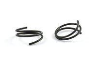 Black Wire Ring, 6 Oxidized Brass Black Ring Settings, Spiral Ring Settings (21x1.5 mm) Bs-1235 S249