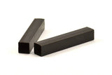 Black Square Tubes, 5 Oxidized Brass Square Tubes (8x50mm) Bs 1581 S061
