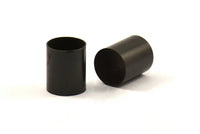 Black Tube Beads - 12 Oxidized Brass Tubes (10x12mm) Bs 1552